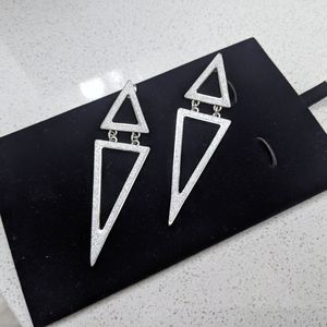 Double Triangle Drop Dangle Earrings